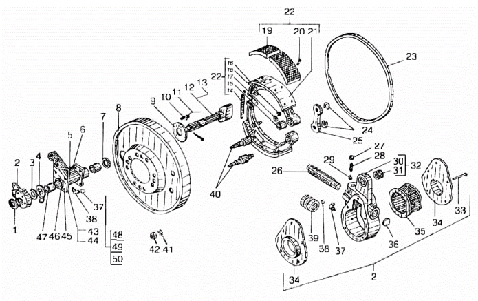 Тормоз правый, тормоз левый 342(1)