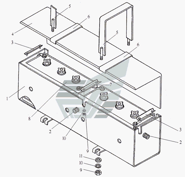 Установка батарей аккумуляторных 702, 702А, 702А-01, 702B