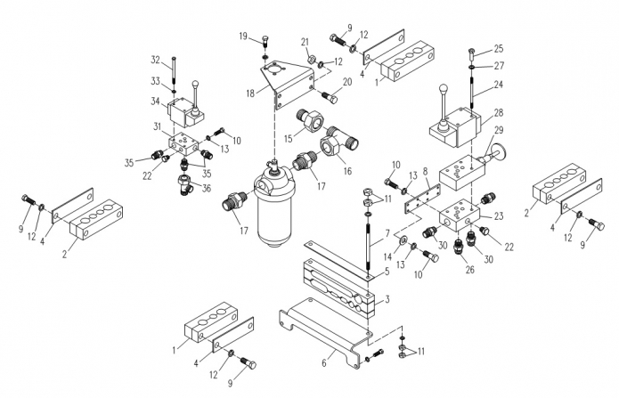 Установка гидроаппаратов 6223(1)