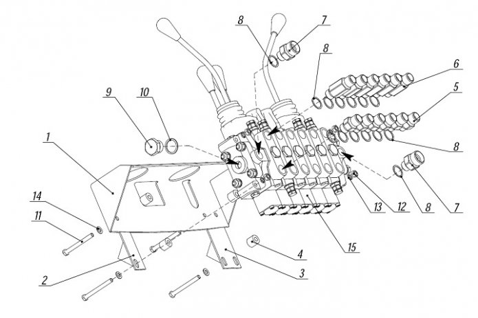 Установка гидрораспределителя 702ЕА(1)