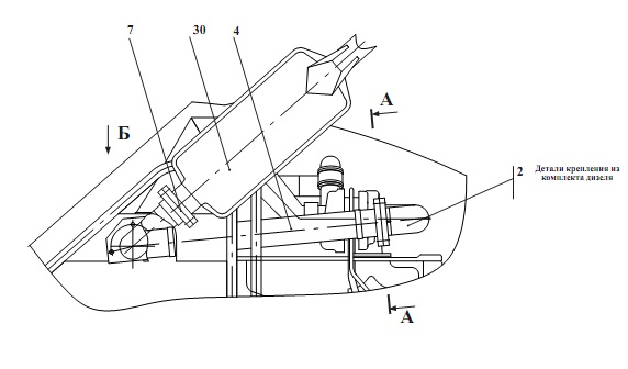 Установка глушителя 527(1)