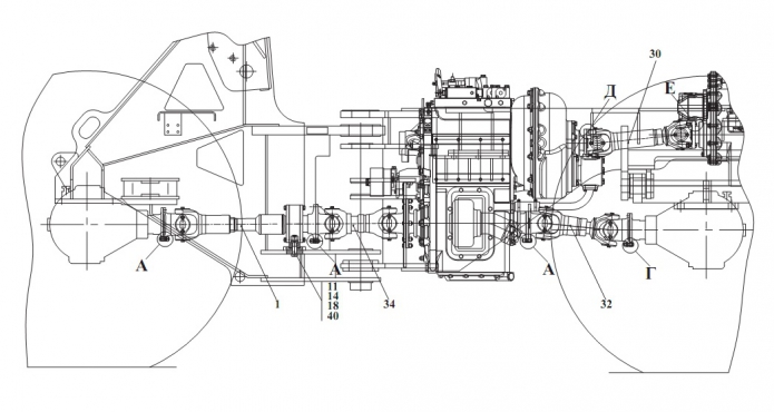Установка карданных валов 342В, В4, В4-01, С4, С4-01, Р(1)