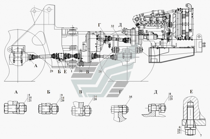 Установка карданных валов 371a(1)