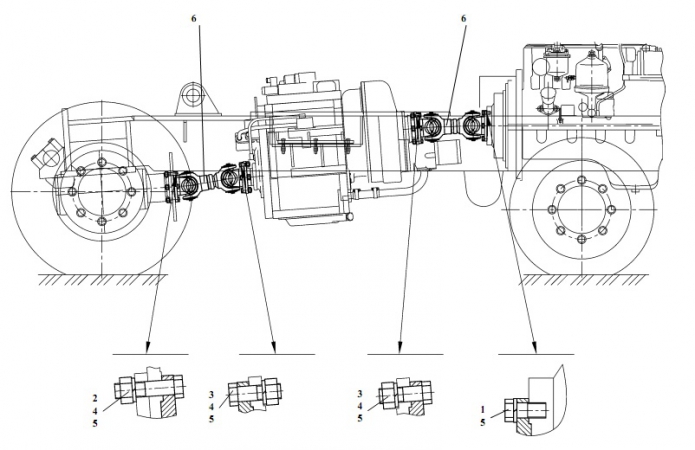 Установка карданных валов 451А(1)