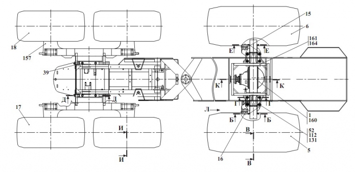 Установка мостов и колес 2551(1)