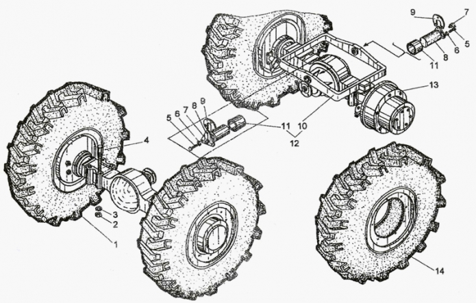Установка мостов и колес 327(1)
