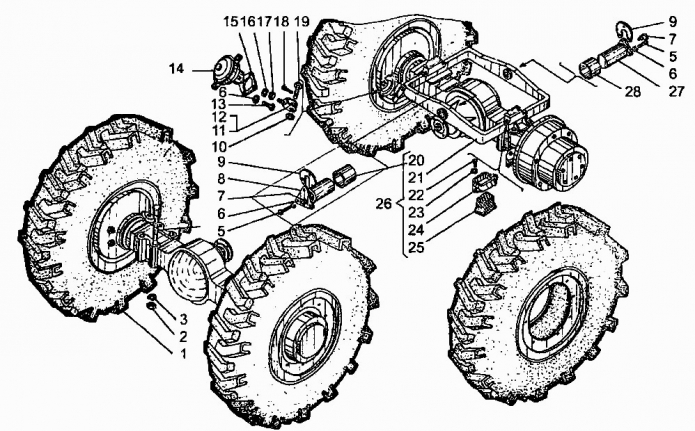 Установка мостов и колес 333(1)