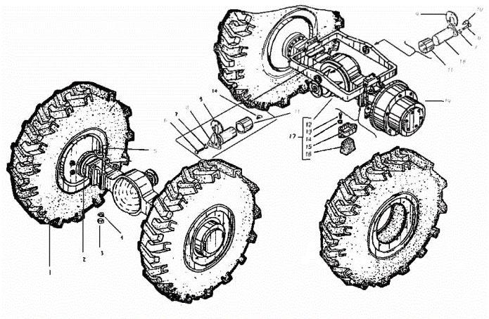 Установка мостов и колес 342(1)