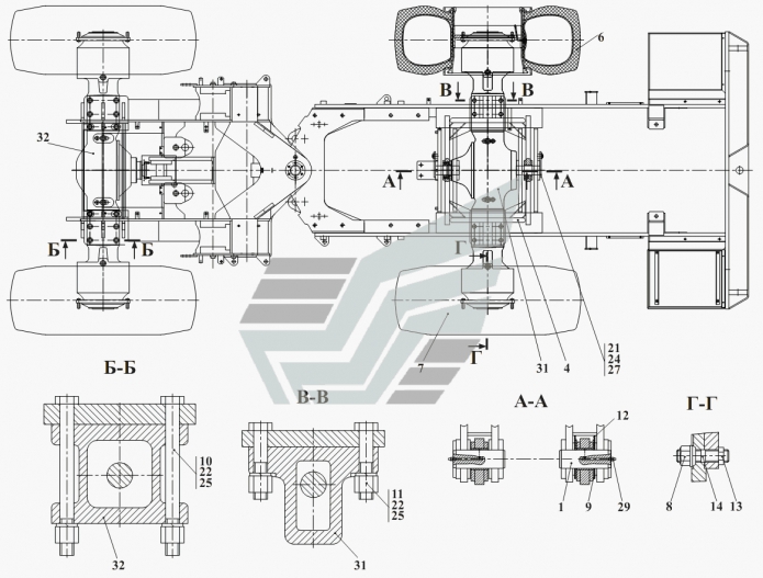 Установка мостов и колес 371a(1)
