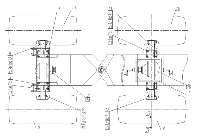 Установка мостов и колёс