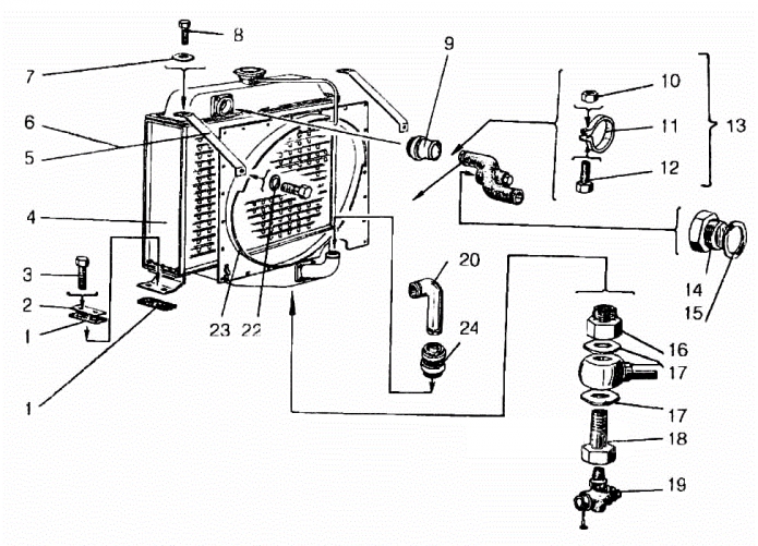 Установка радиатора 342(2)