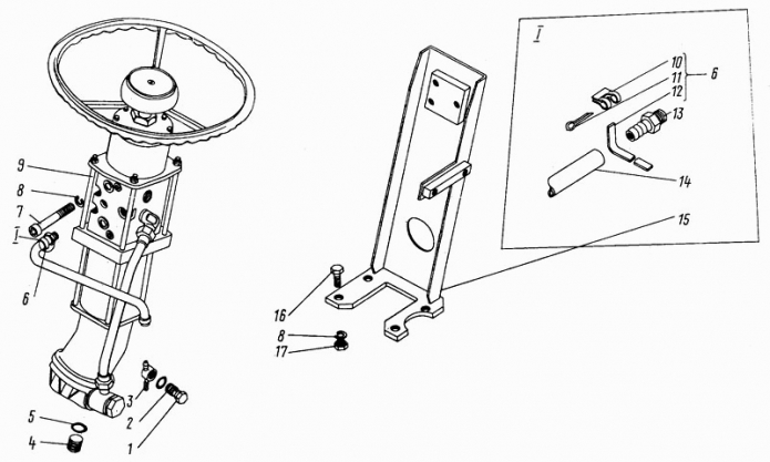 Установка руля гидравлического 342B(1)