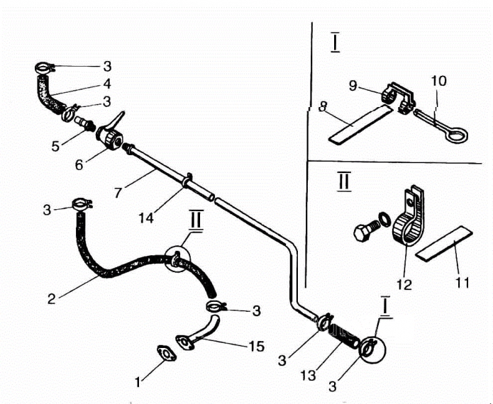 Установка трубопроводов отопителя 342(1)