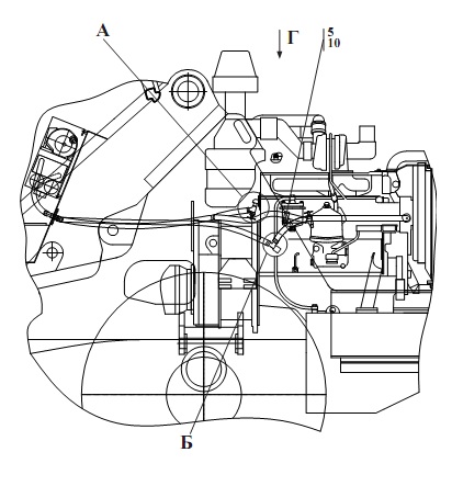 Установка трубопроводов отопителя 527(1)