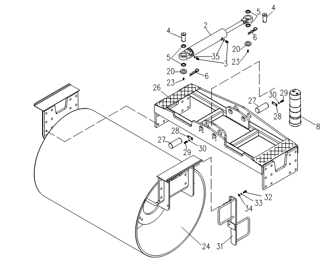 Установка заднего вальца
