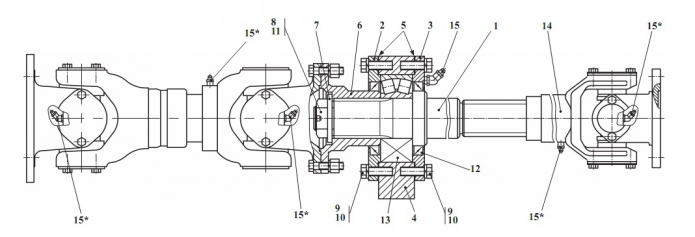 Вал карданный 342В, В4, В4-01, С4, С4-01, Р(1)