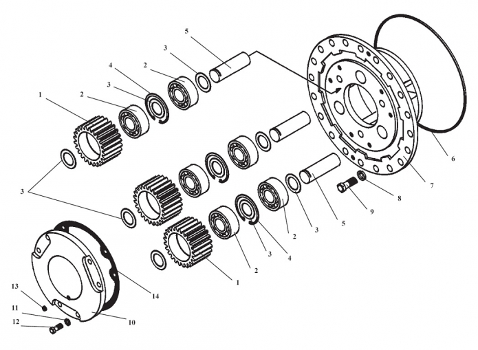 Водило с сателлитами 333В,333В-01,333В4,332С-01,332С4-01(1)