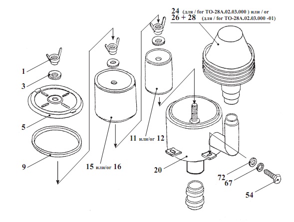 Воздухоочиститель 342В, В4, В4-01, С4, С4-01, Р(1)