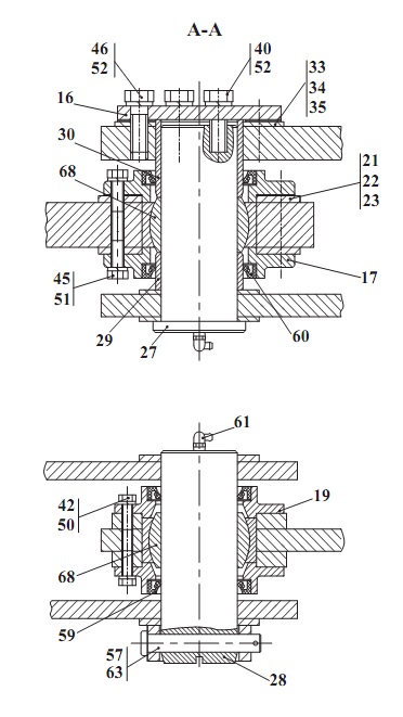 Шарнирный узел соединения передней и задней рамы 332В, В4,С4-02(2)
