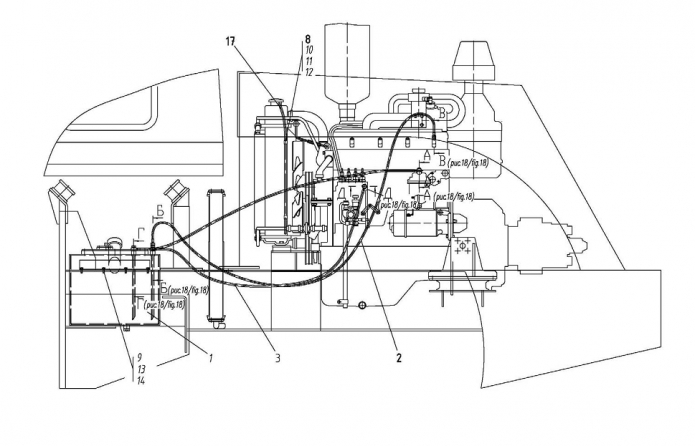 Запчасти для Амкодор 6712А в узле "Система топливная" в разрезе схемы ...