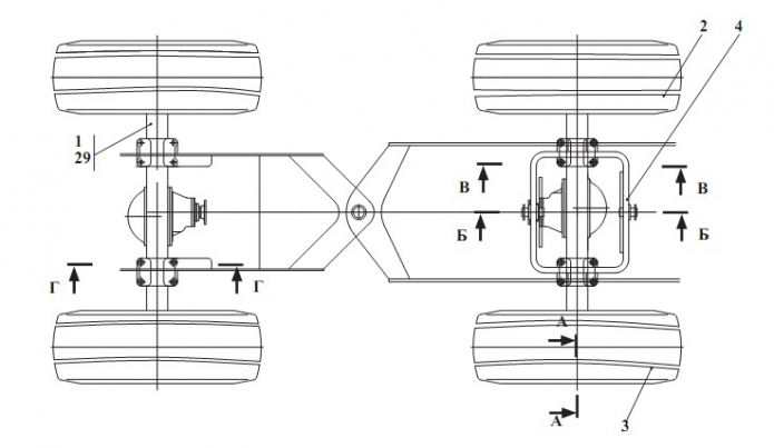 Установка мостов и колес 342В, В4, В4-01, С4, С4-01, Р(1)