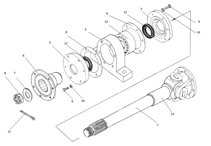 Запчасти для Амкодор 352С в узле "Вал карданный" в разрезе схемы №3-290
