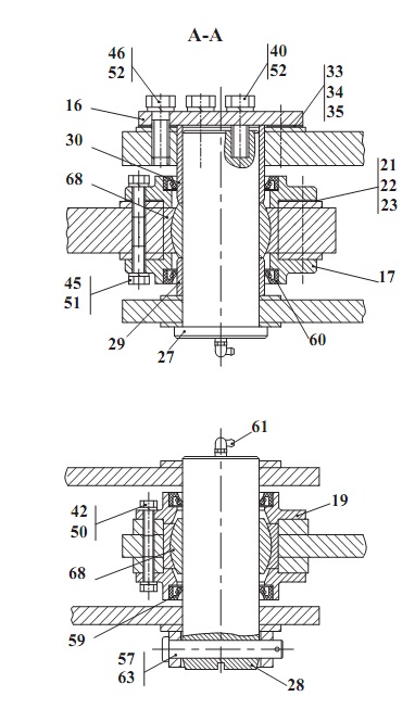 Шарнирный узел соединения передней и задней рамы 342В, В4, В4-01, С4, С4-01, Р(2)